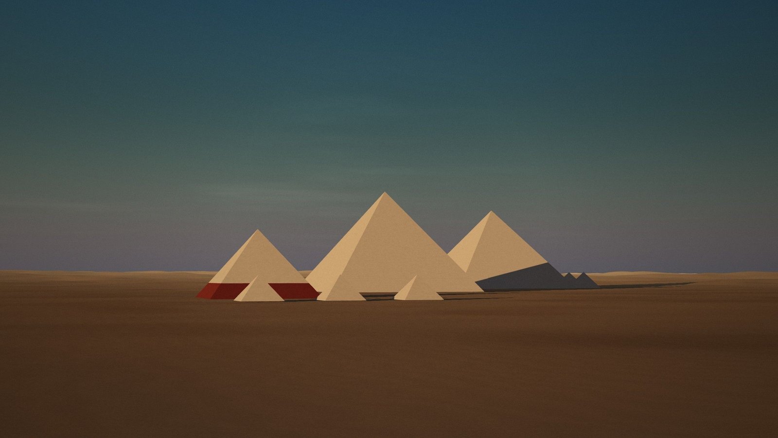 The Giza pyramids as Khufu's successors would have seen them, cased in polished white limestone.