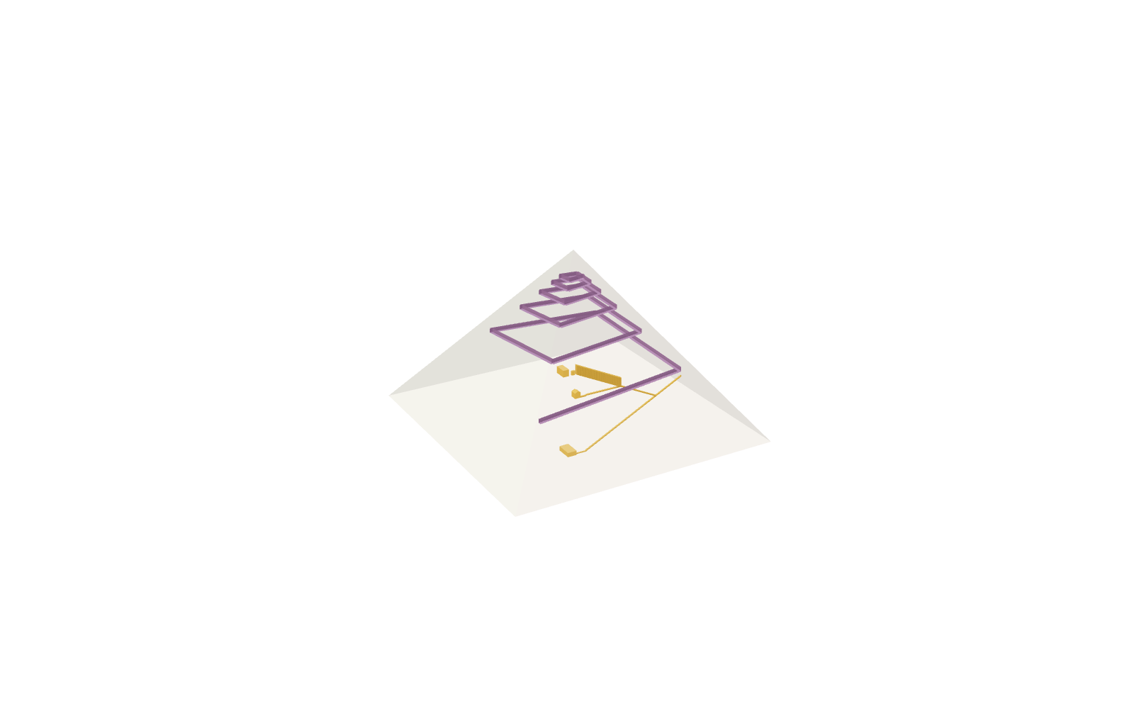 Interactive 3D model of the Great Pyramid of Khufu. View: Internal ramp.