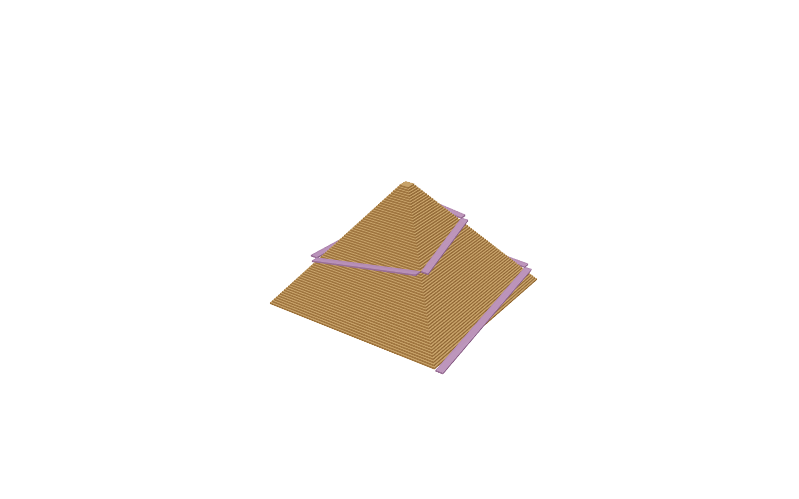 Interactive 3D model of the Great Pyramid of Khufu. View: Spiral ramp.