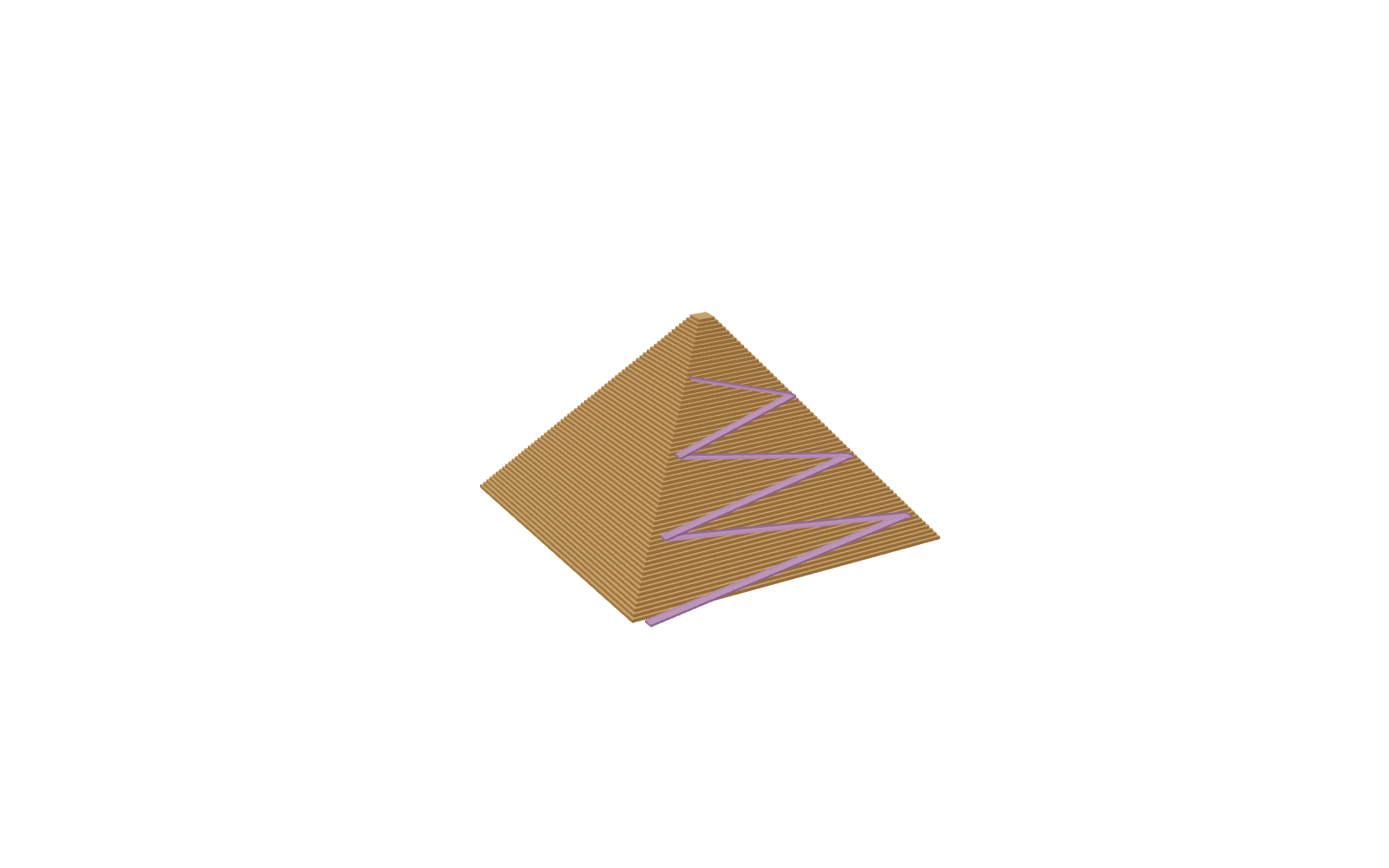 Interactive 3D model of the Great Pyramid of Khufu. View: Zigzag ramp.
